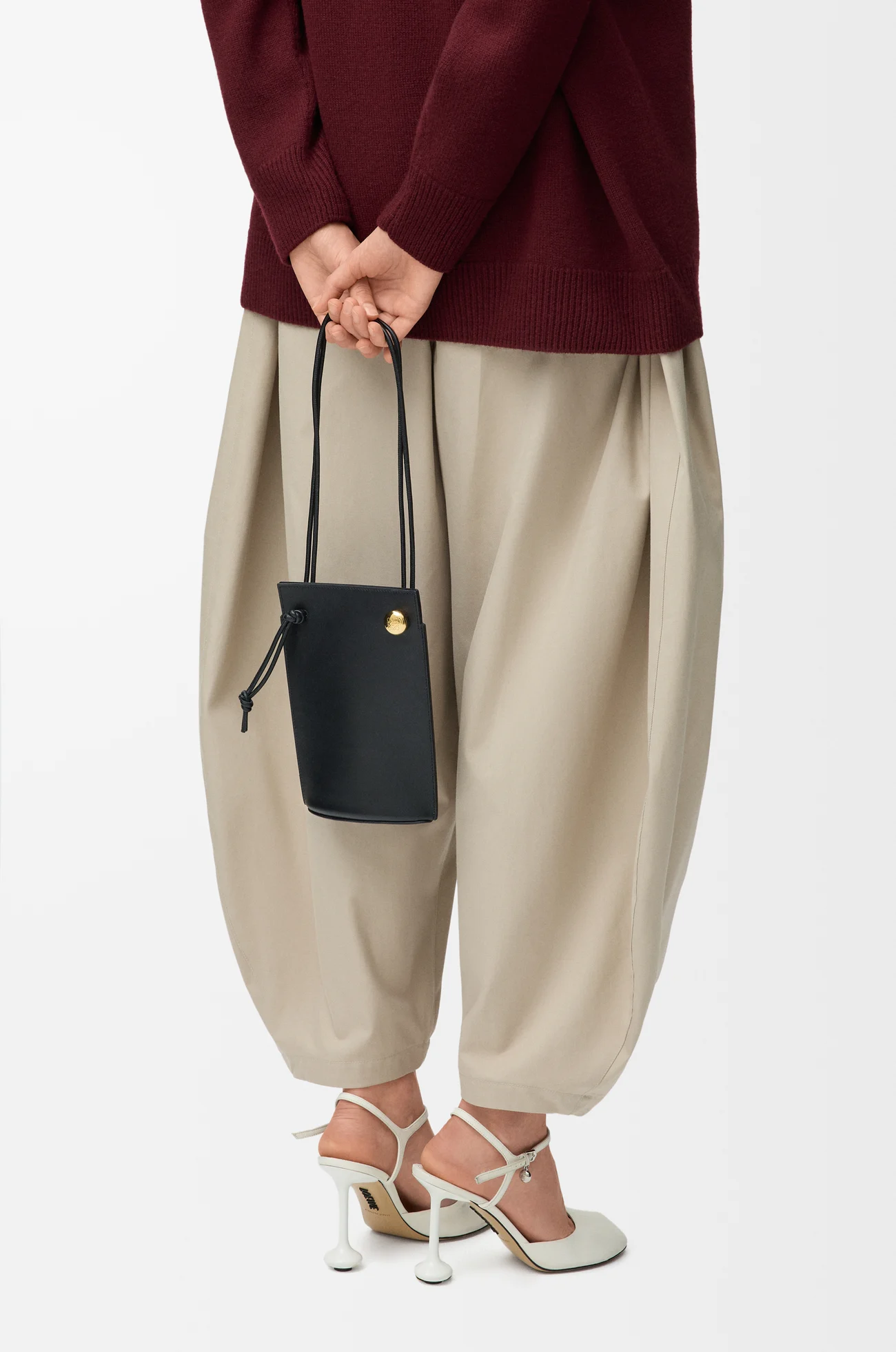 LOEWE Bolso Pebble Dice en piel de ternera Negro