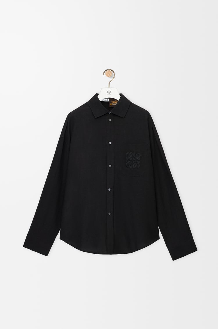LOEWE Shirt in viscose and linen Black
