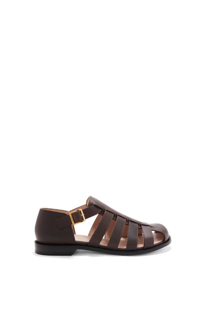 LOEWE Campo sandal in calfskin Dark Brown