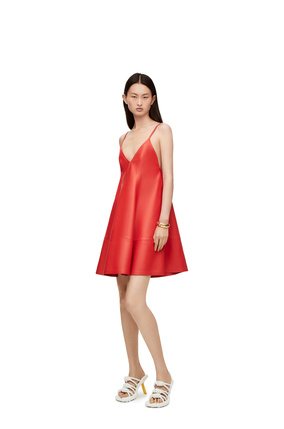LOEWE Anthurium strappy dress in nappa Red