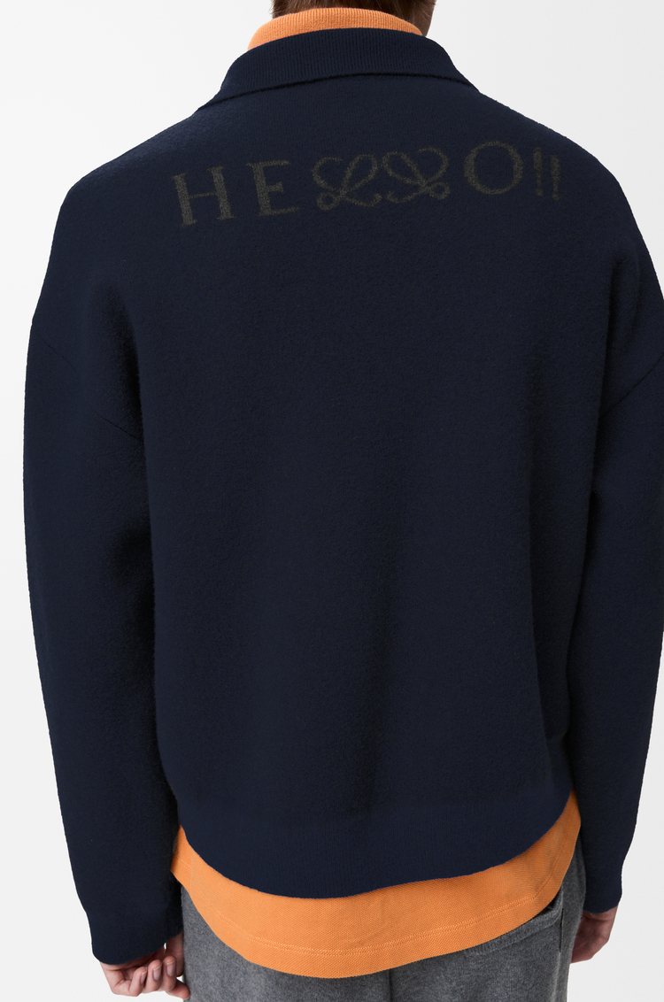 LOEWE Polo sweater in wool Navy Blue