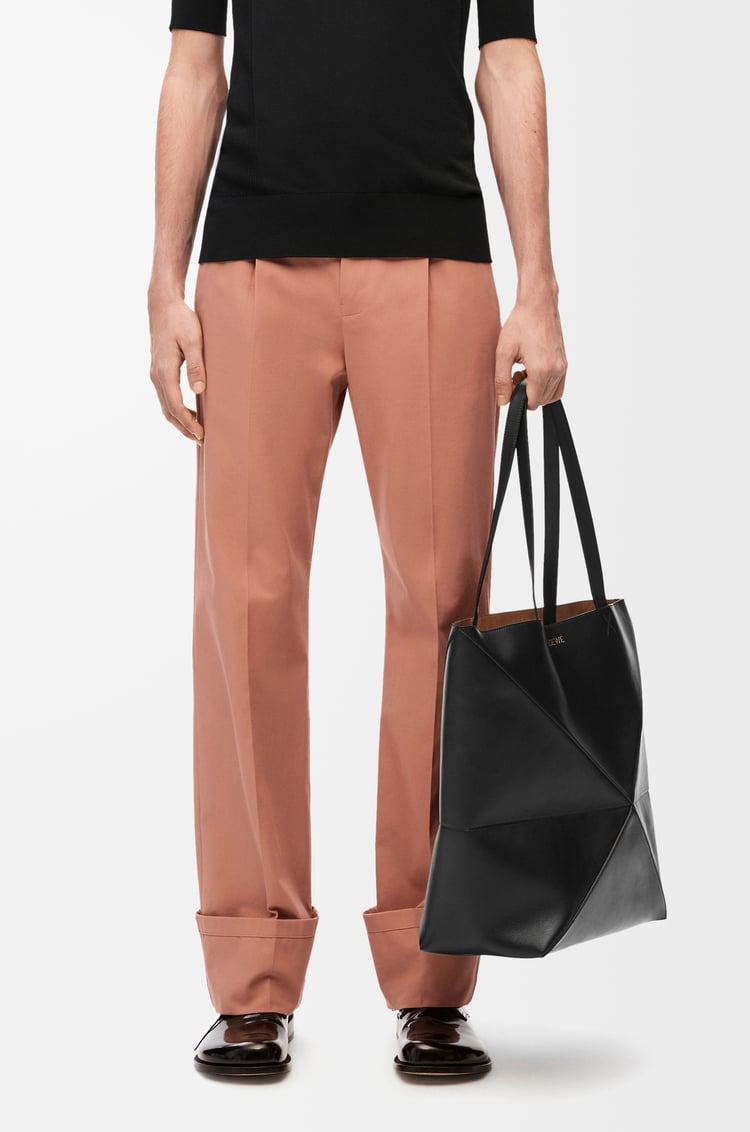 LOEWE XL Puzzle Fold tote in shiny calfskin Black