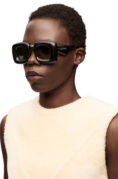 LOEWE Inflated rectangular sunglasses in nylon Black plp_rd