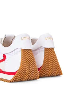 LOEWE Flow runner in nylon and suede White/Red plp_rd