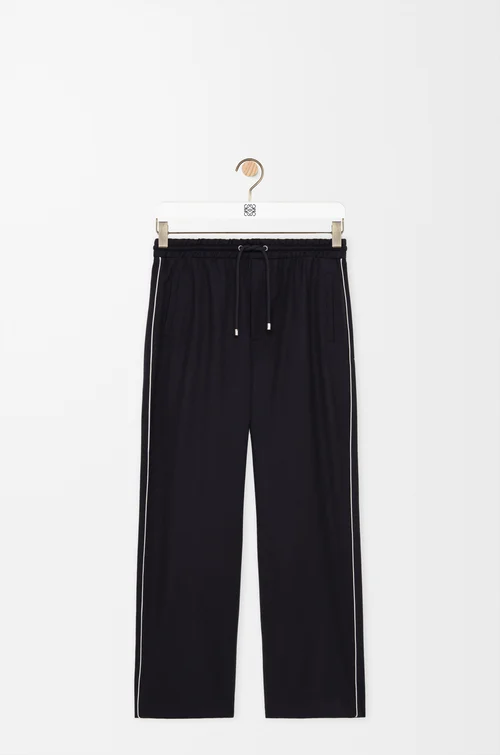 LOEWE Hose mit Kordelzug aus Wolle Marineblau