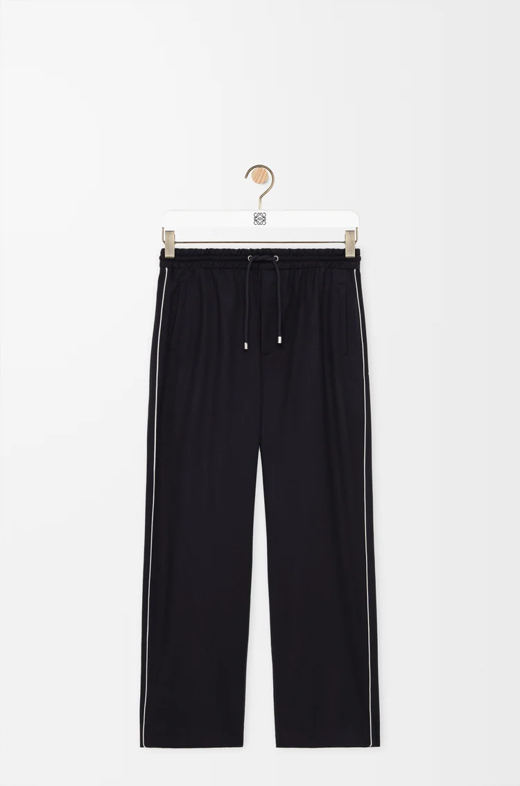 LOEWE Pantalón con cordón en lana Azul Marino