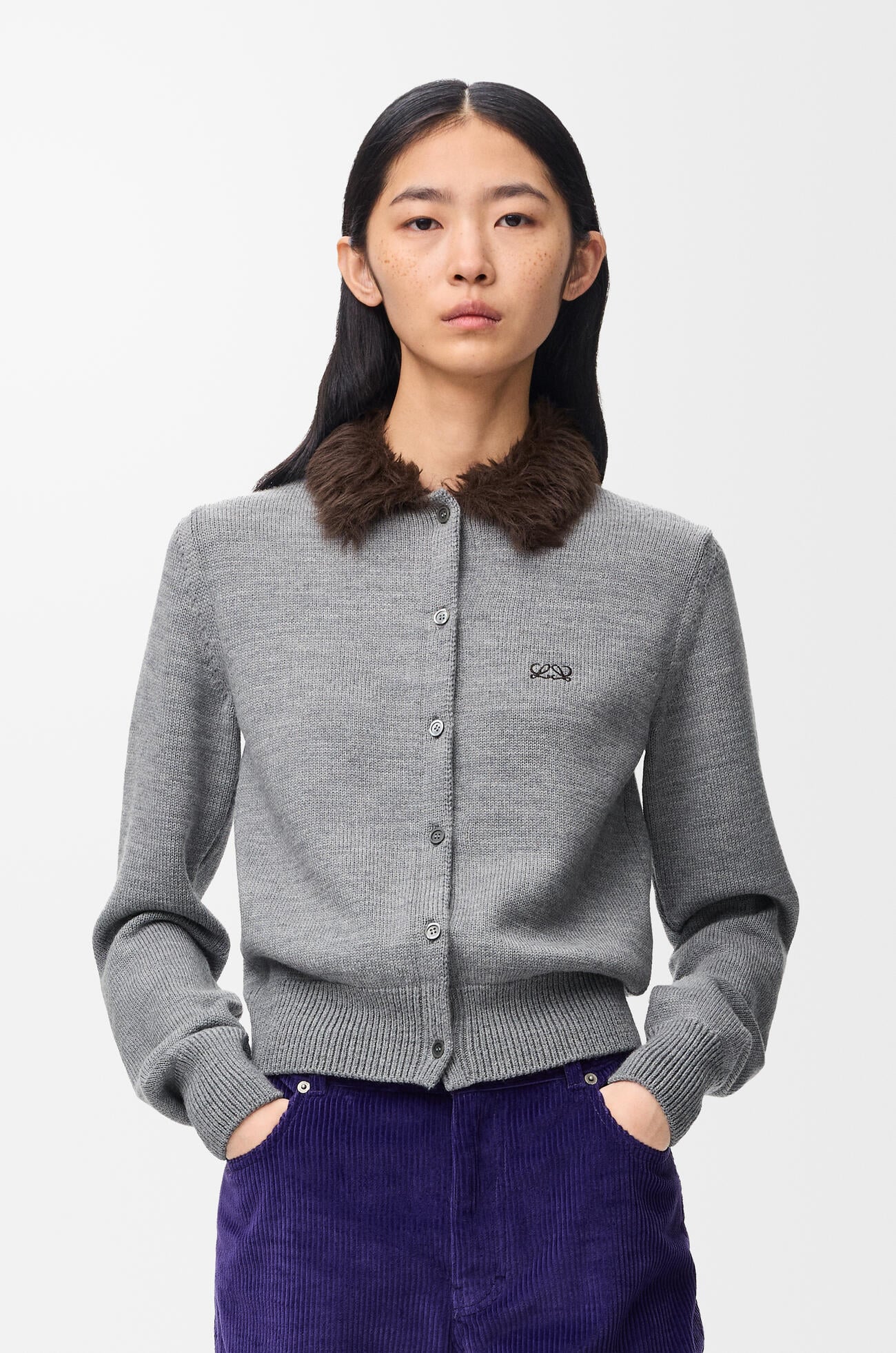 LOEWE Cardigan in lana Grigio