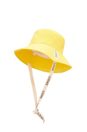 LOEWE Sombrero de pescador en lona y piel de ternera Amarillo plp_rd