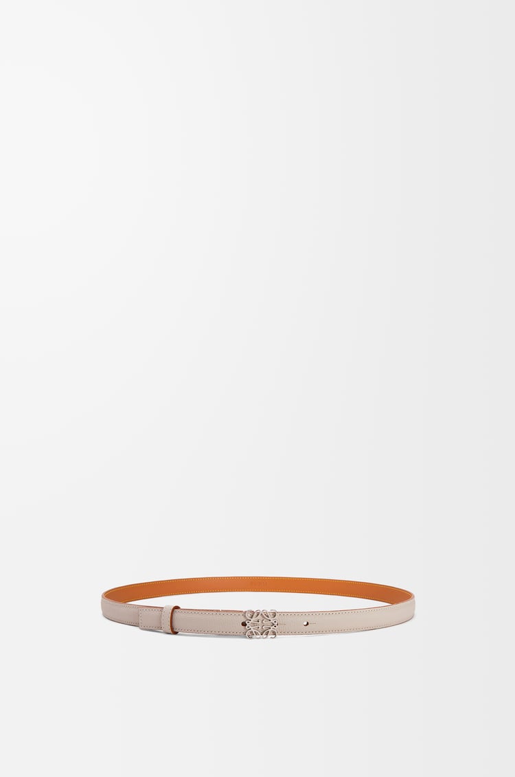 LOEWE Anagram belt in pebble grain calfskin Light Ghost/Palladium