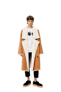 LOEWE Oversize shearling coat White/Camel pdp_rd