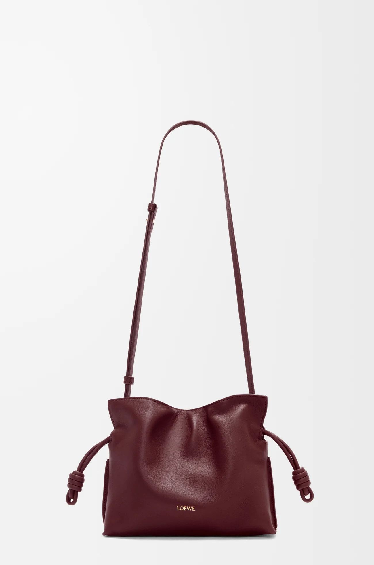LOEWE Mini Flamenco clutch in nappa calfskin Dark Burgundy