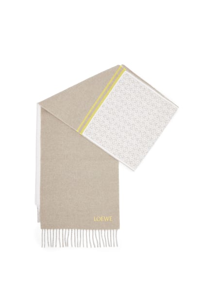 LOEWE Scarf in wool and cashmere Brown/Cream plp_rd