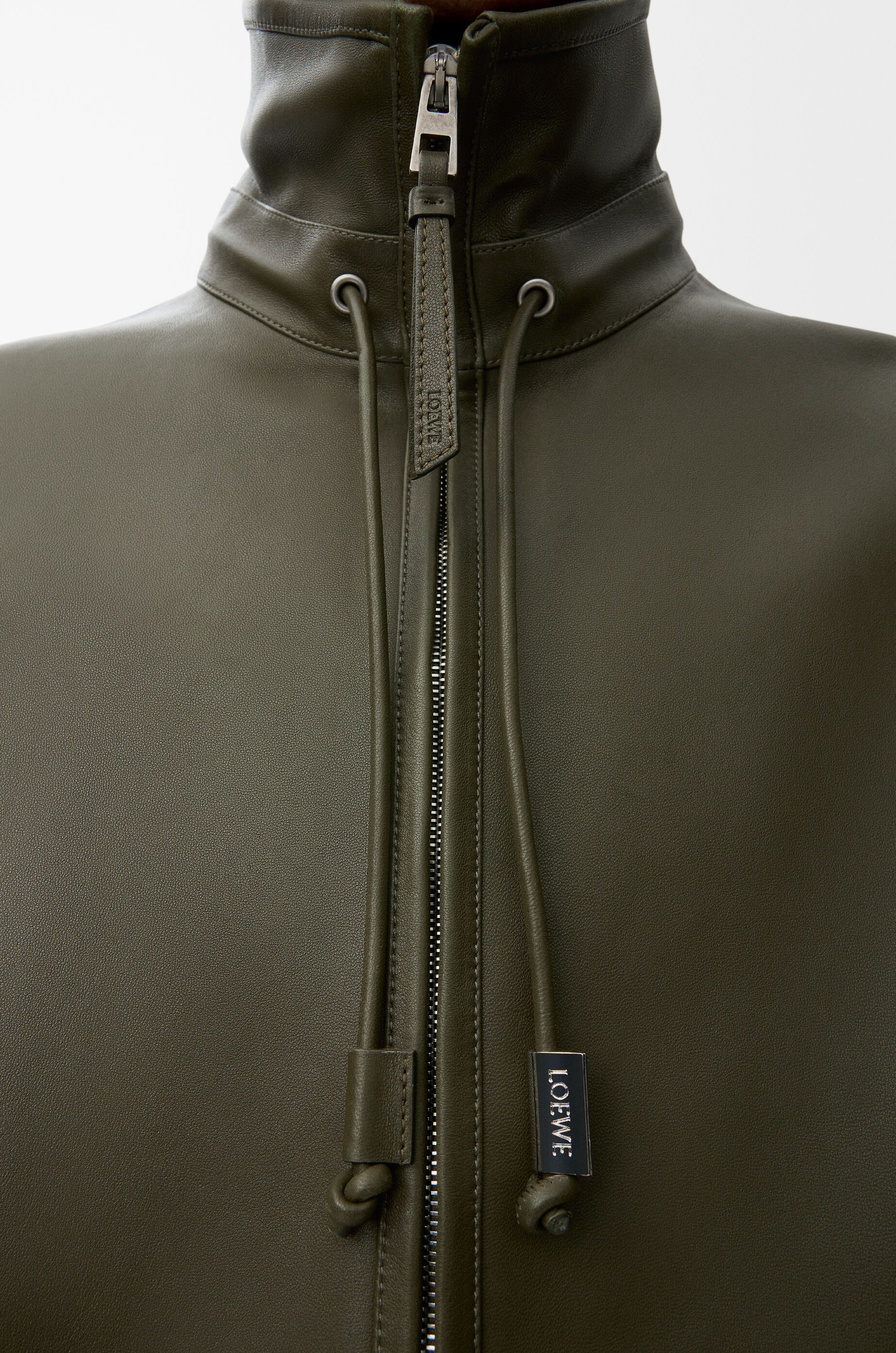 Zip-up jacket in nappa lambskin Green - LOEWE