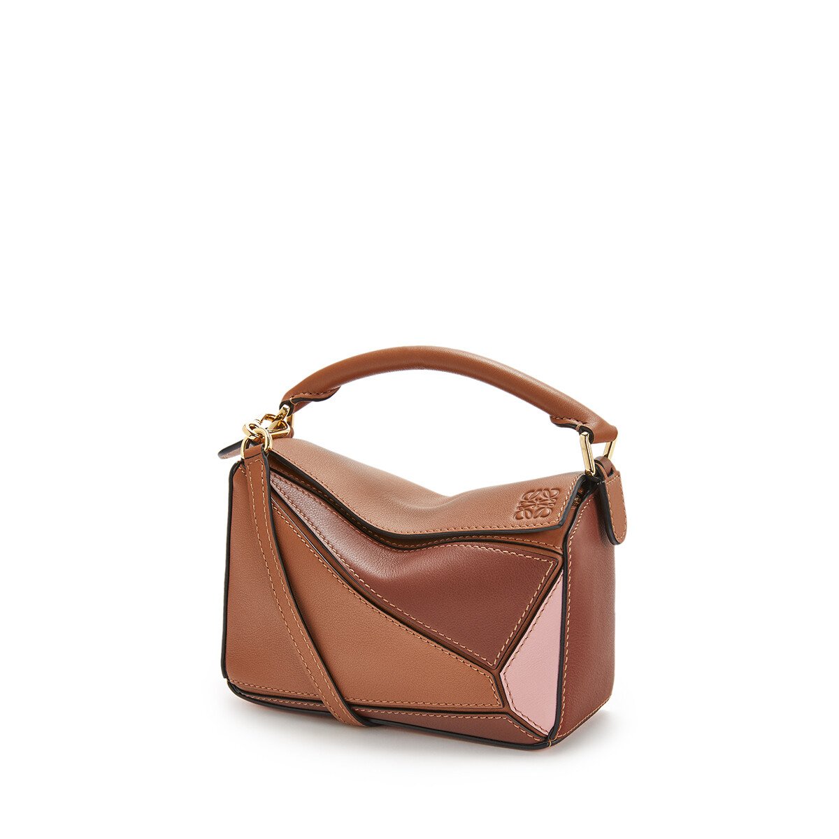 LOEWE Puzzle Mini Bag Tan/Medium Pink front