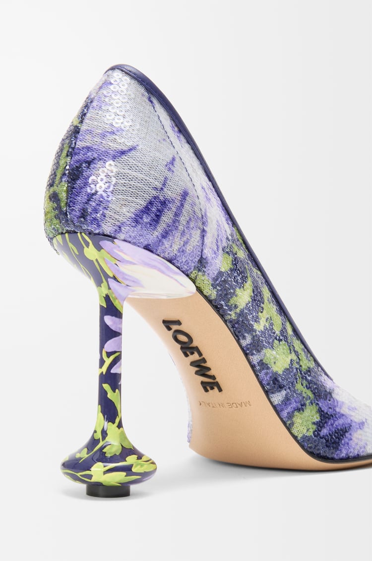 LOEWE Zapato de salón Toy con lentejuelas Azul Marino/Lila