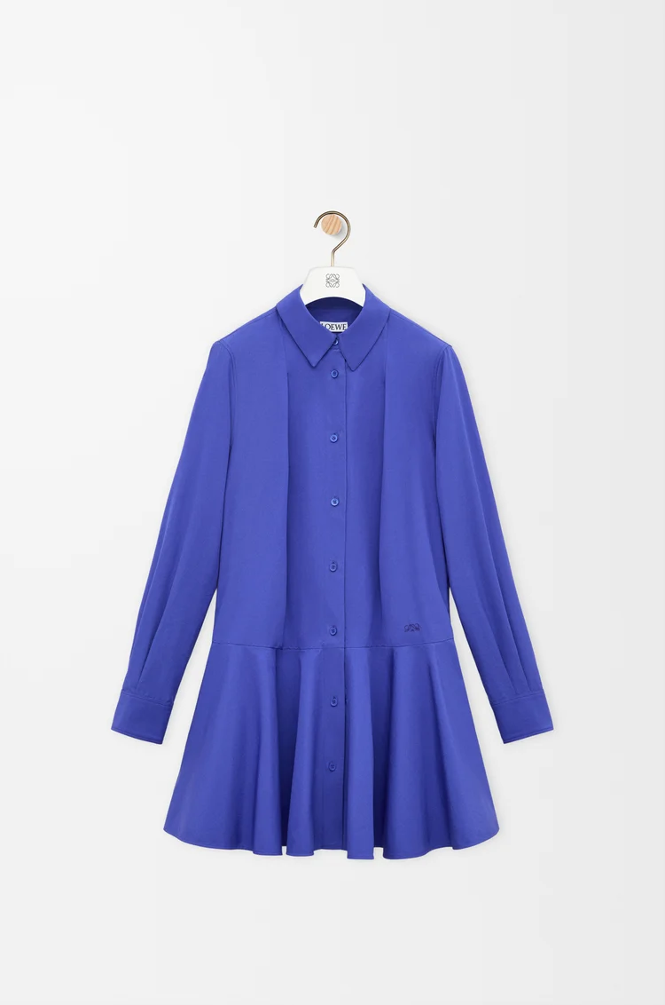 LOEWE Vestido camisero en algodón Azul
