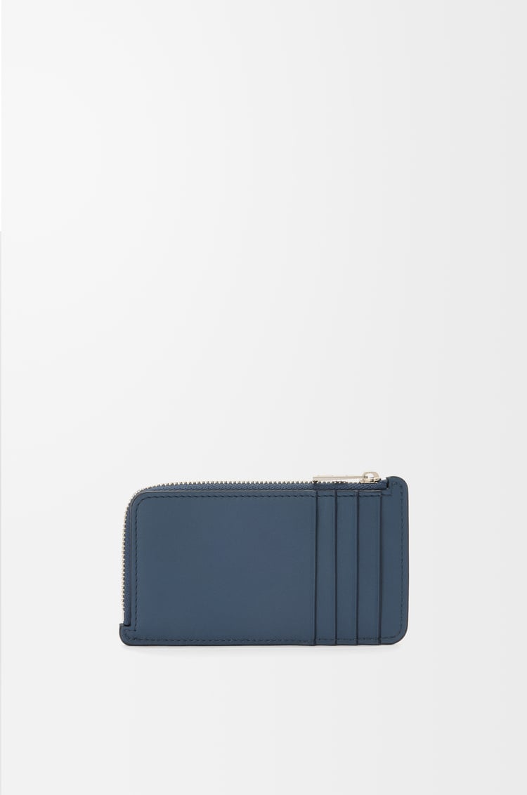 LOEWE 缎面牛皮革硬币卡包 靛蓝色