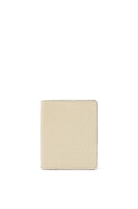 LOEWE Repeat compact zip wallet in embossed silk calfskin Light Oat