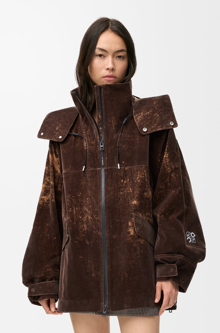 LOEWE 植绒科技面料夹克 巧克力棕