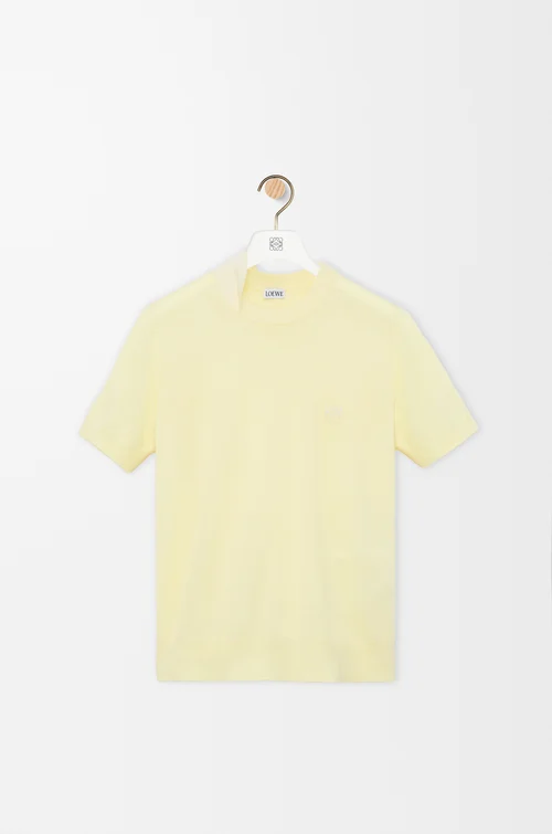 LOEWE Top en lana merina Amarillo Claro/Blanco