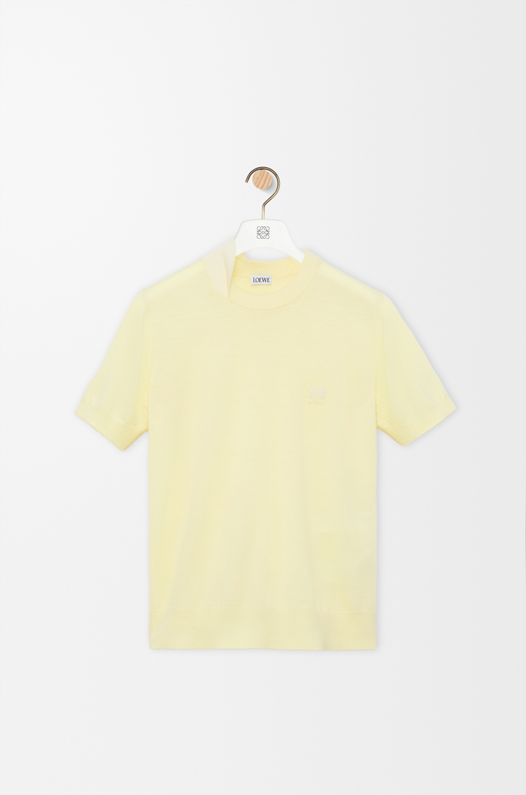 LOEWE Top en lana merina Amarillo Claro/Blanco