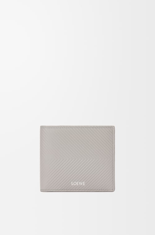 LOEWE Bifold wallet in textured classic calfskin Shell Grey
