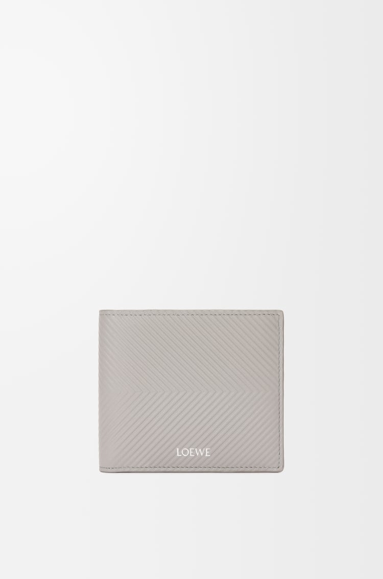 LOEWE 纹理感经典牛皮革双折钱包 银灰色