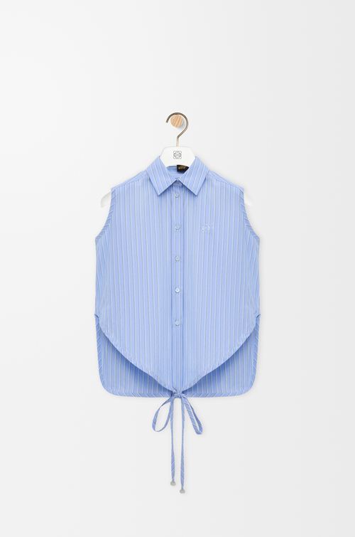 LOEWE Chemise sans manches en coton Bleu/Multicolore