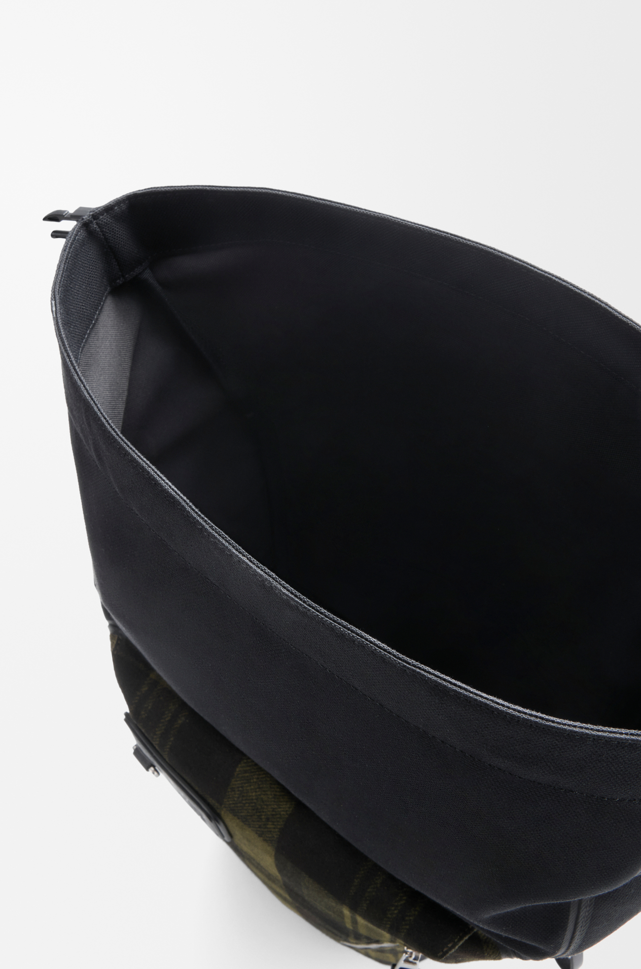 LOEWE Flex roll-top backpack in canvas and brushed suede Khaki/Black