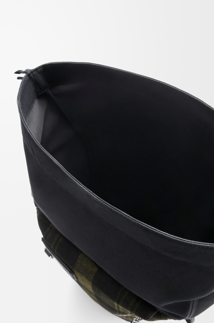 LOEWE Flex roll-top backpack in canvas and brushed suede Khaki/Black