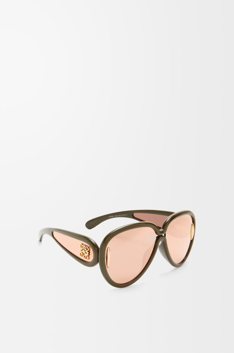 LOEWE Gafas de sol Pilot Mask en acetato y nailon Caqui Brillante