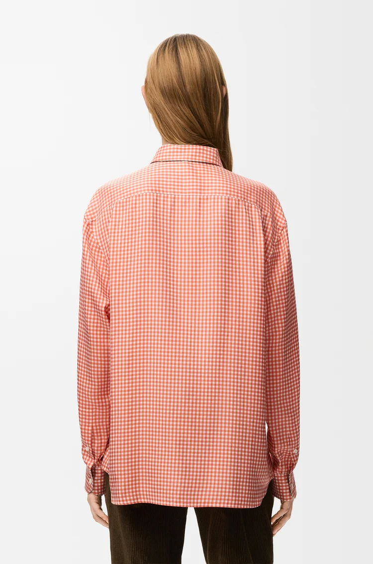 LOEWE Camisa en seda Naranja/Blanco