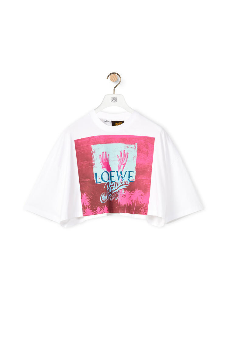 LOEWE Camiseta cropped en algodón con palmeras Blanco/Multicolor pdp_rd