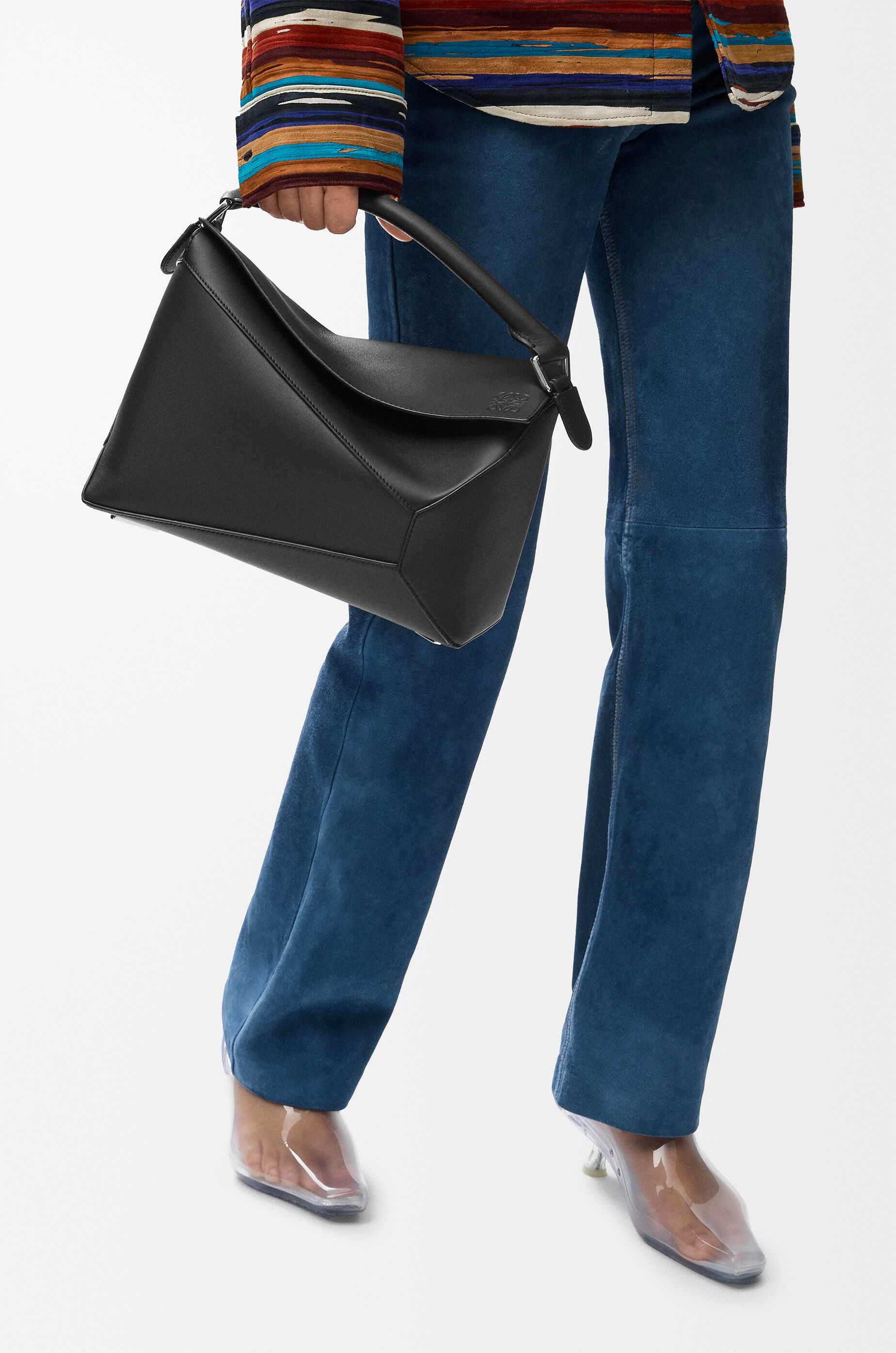 パズルエッジ バッグ ミディアム（クラシックカーフ） ブラック