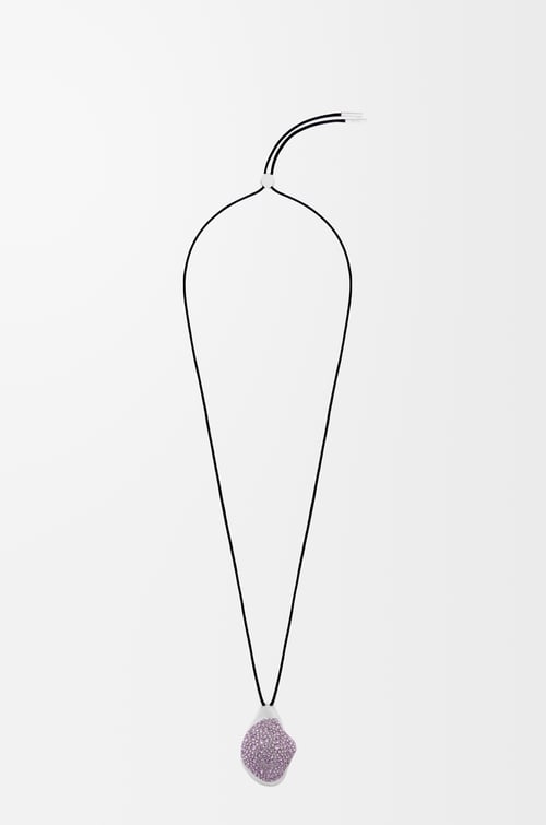 LOEWE Collar con colgante Foam Drip en plata de ley y cristales Plateado/Malva Claro