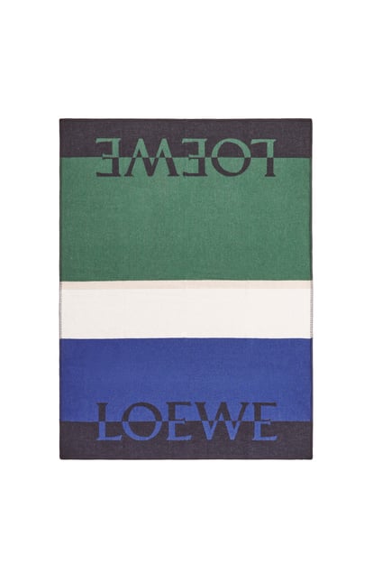 LOEWE LOEWE Decke aus Wolle und Kaschmir Blau/Mehrfarbig plp_rd