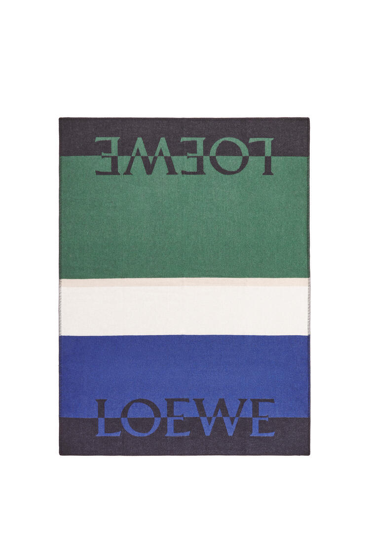 LOEWE LOEWE blanket in wool and cashmere Blue/Multicolor pdp_rd