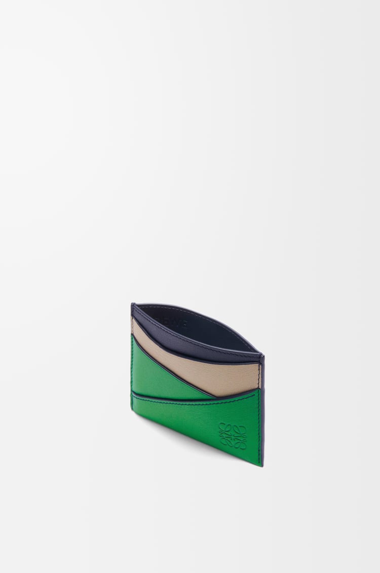 LOEWE Puzzle plain cardholder in classic calfskin Sand/Tropical Green