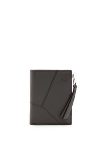 LOEWE Puzzle slim compact wallet in classic calfskin Dark Grey