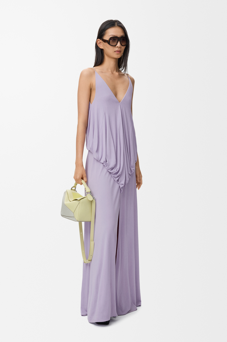 LOEWE Robe drapée en viscose Lilas