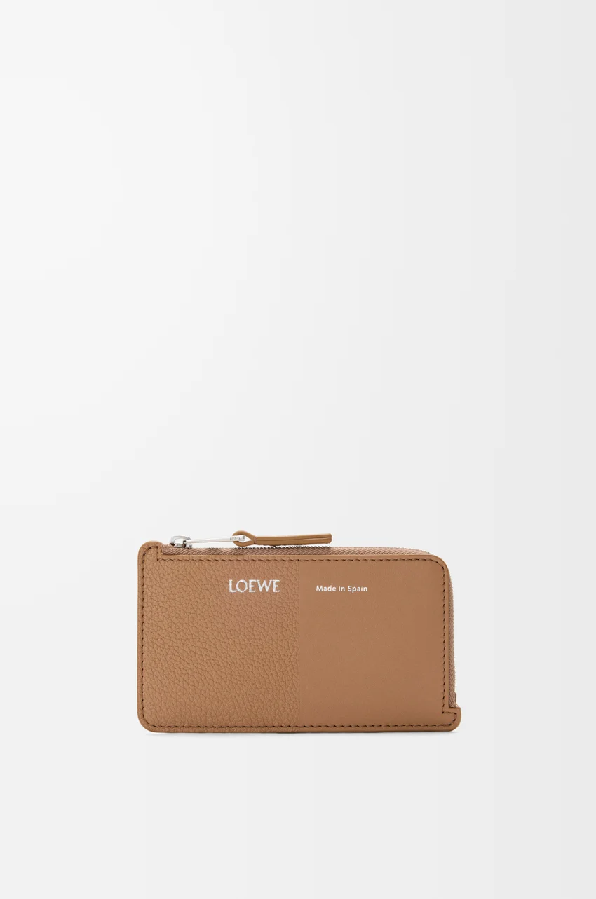 Coin cardholder in smooth and grained calfskin