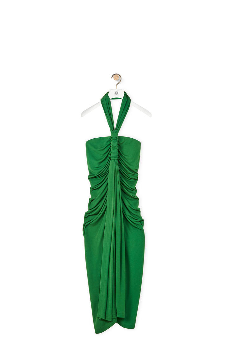LOEWE Halterneck dress in viscose crepe jersey Forest Green pdp_rd