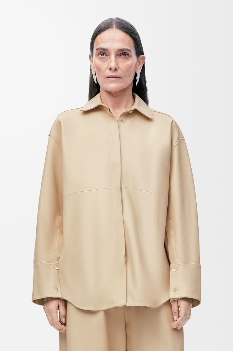 LOEWE Camisa en piel napa de cordero Beige