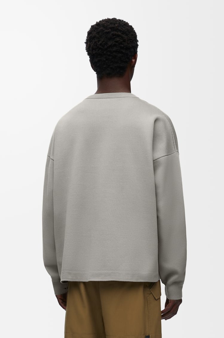 LOEWE セーター（コットンブレンド） Light Grey/Navy Blue