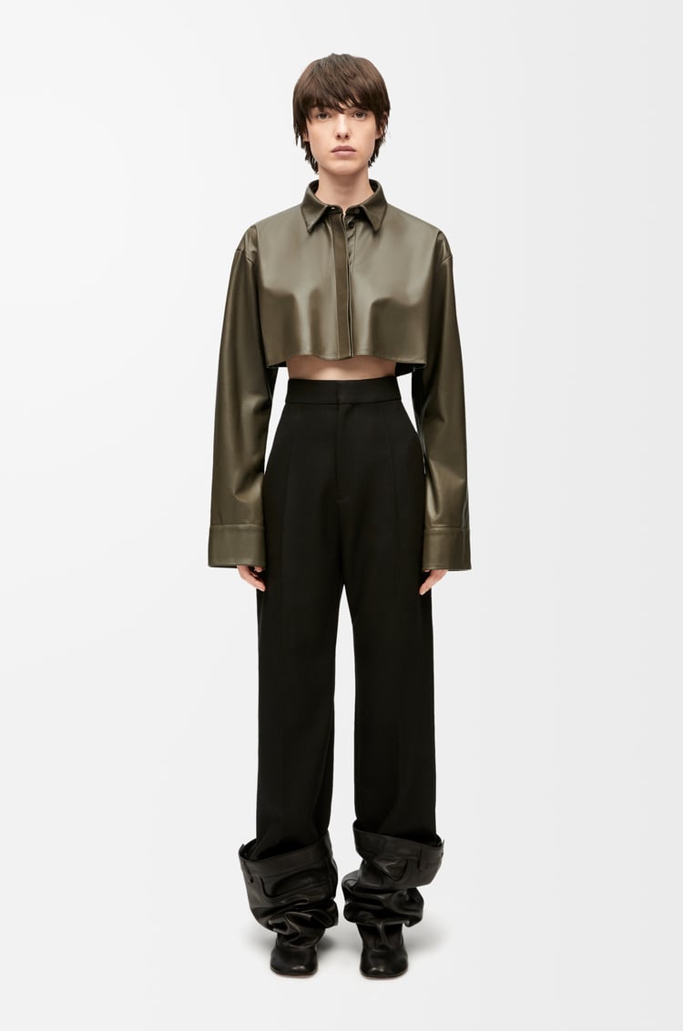 LOEWE Cropped shirt in nappa lambskin Tea Dust Glaze