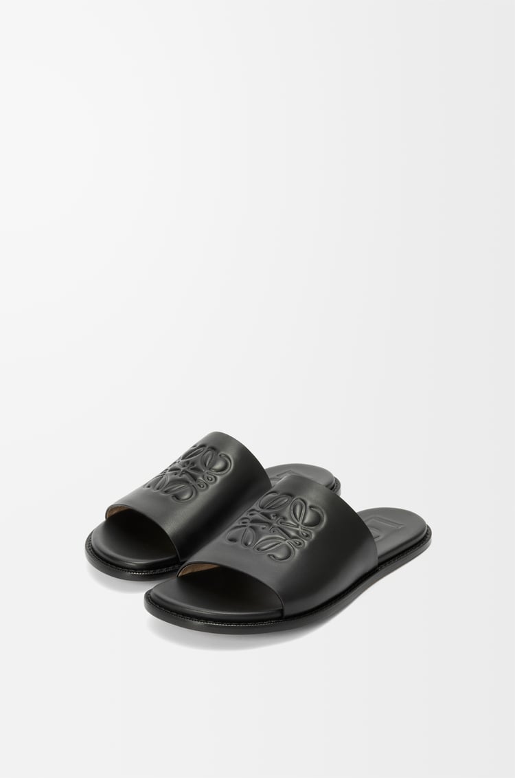 LOEWE Flex Anagram slide in soft calfskin Black