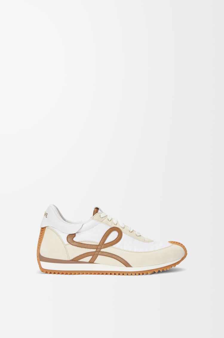 LOEWE Flow Runner in nylon and suede Chocolate/Almost Optic
