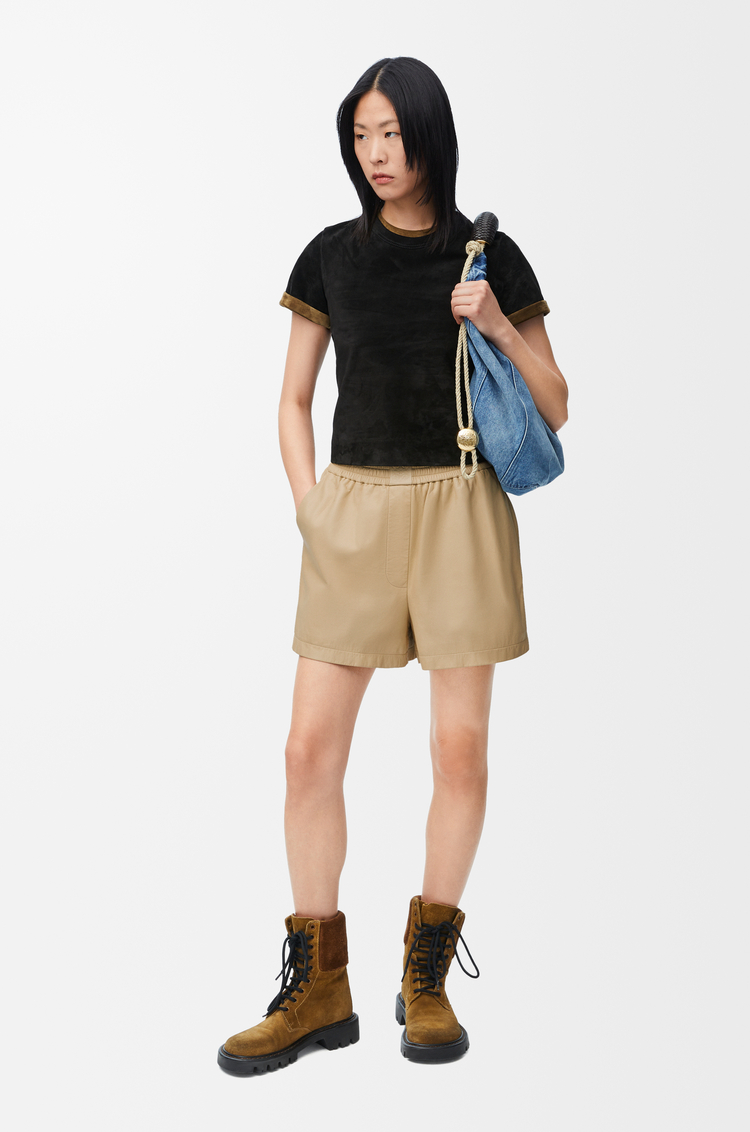 LOEWE Shorts in satin nappa lambskin Vanilla