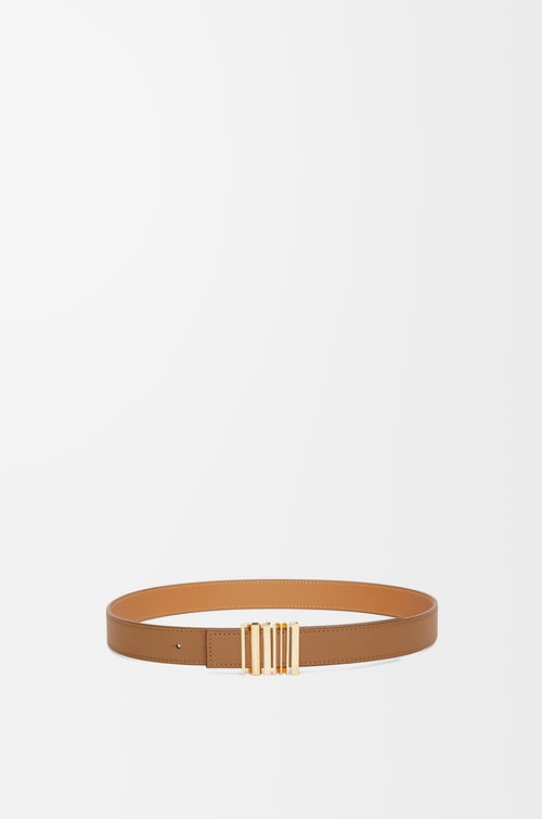 LOEWE 經典小牛皮 LOEWE 幾何設計皮帶 橡木色/金色