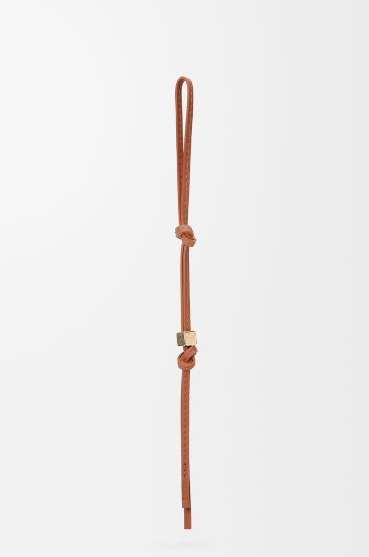 LOEWE Lanière à personnaliser en cuir de veau avec petit Anagram Tan Tonal/Gold